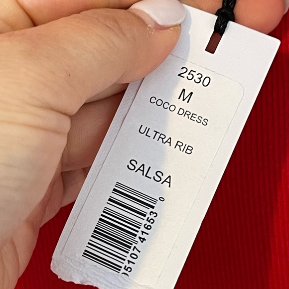 Michael Stars Coco One Shoulder Ultra Ribbed Knit Midi Dress Size M Salsa Red - Picture 12 of 15